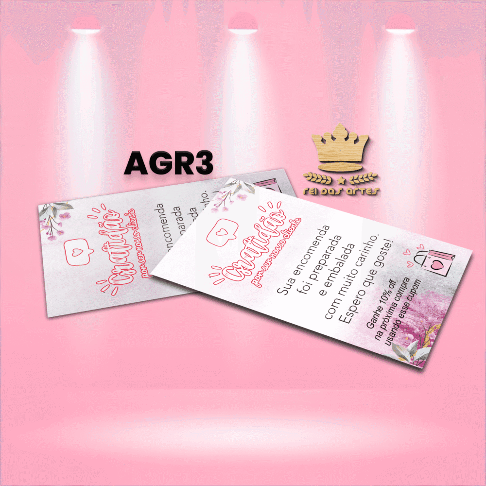 PDF - Cartão Agradecimento 9X5CM - AGR3 1