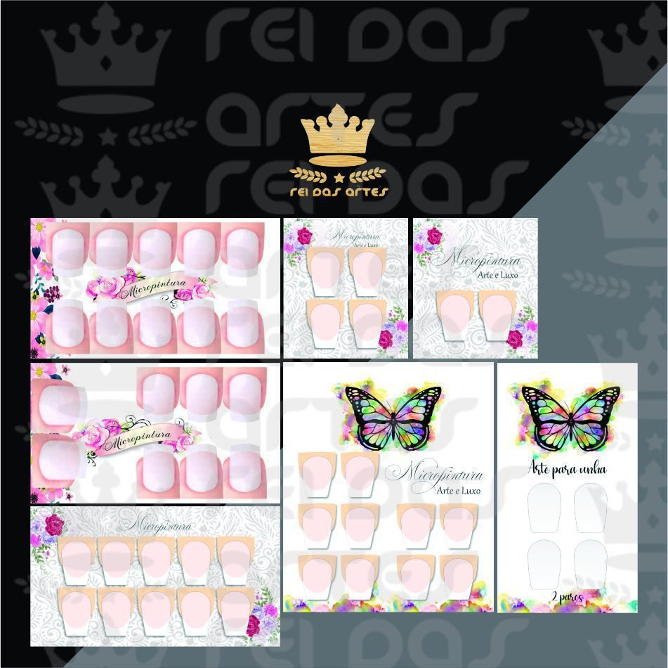 Kit de Artes para Cartões de Unhas - 7 ARTES - PDF COD:AZ25