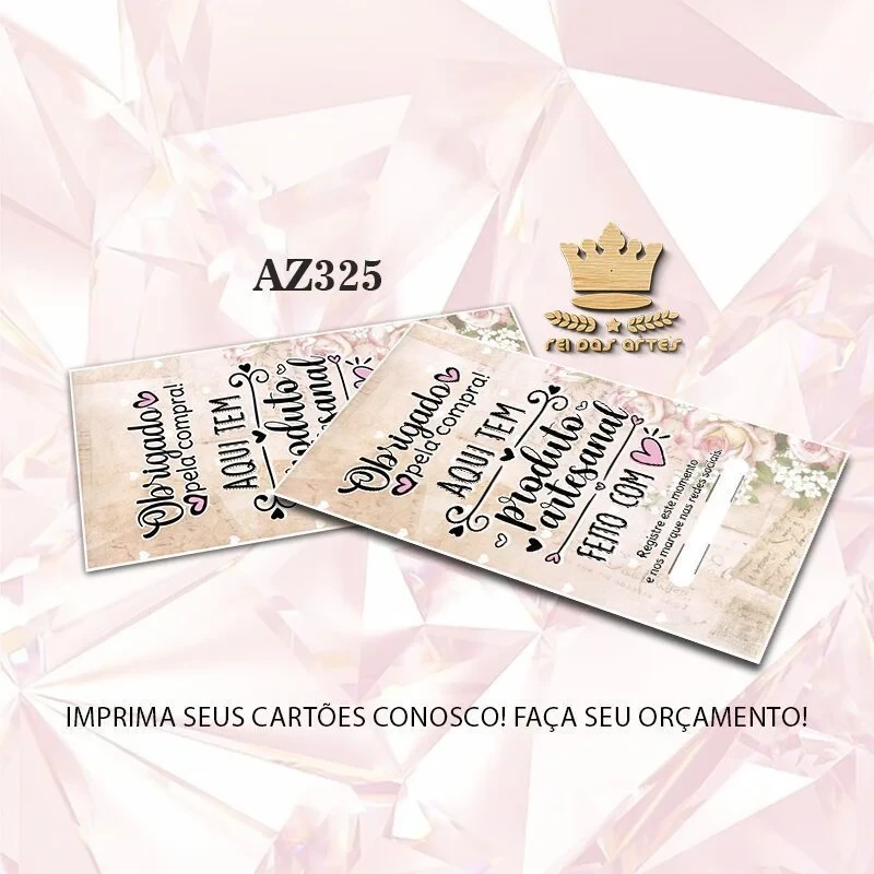 1 Arte Cartão Agradecimento 9X5CM - AZ325 6