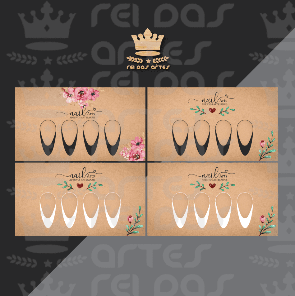 Kit de Artes para Cartões de Unhas - 4 ARTES - PDF COD:AZ93