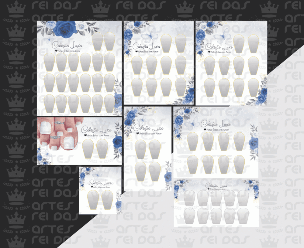 Kit de Artes para Cartões de Unhas - 8 ARTES - PDF COD:BZ54