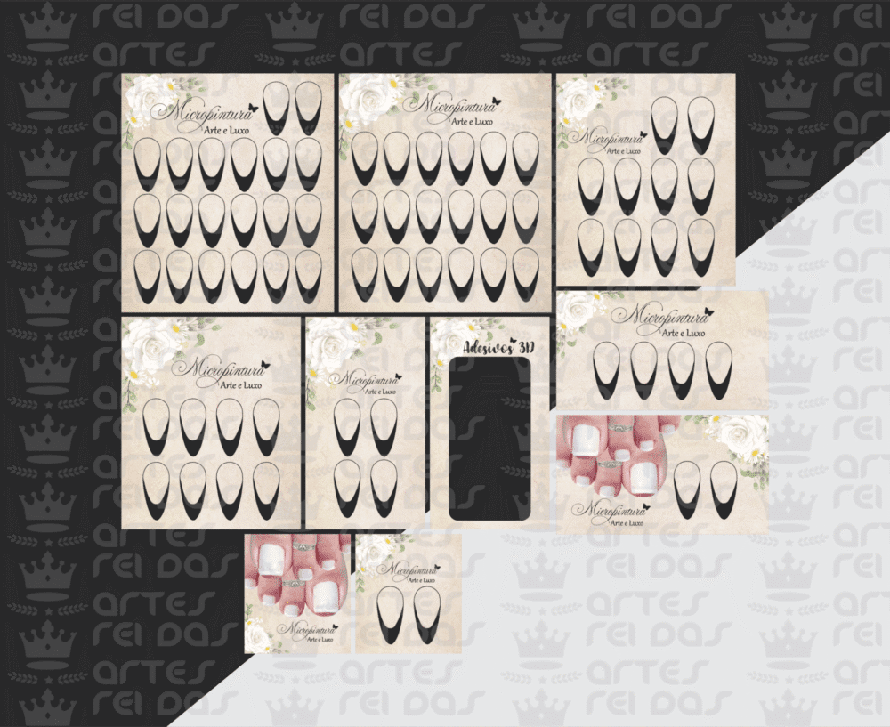 Kit de Artes para Cartões de Unhas - 10 ARTES - PDF COD:BZ56