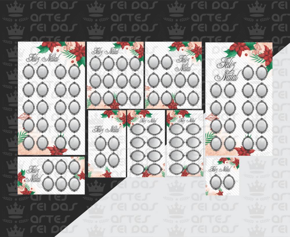 NATAL - Kit de Artes para Cartões de Unhas - 9 ARTES - PDF COD:NT02
