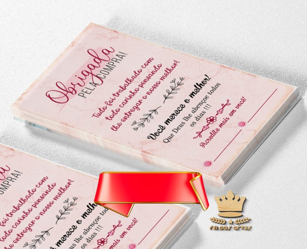 ARTE EM PDF CARTÃO AGRADECIMENTO 9X5CM - MODELO 01