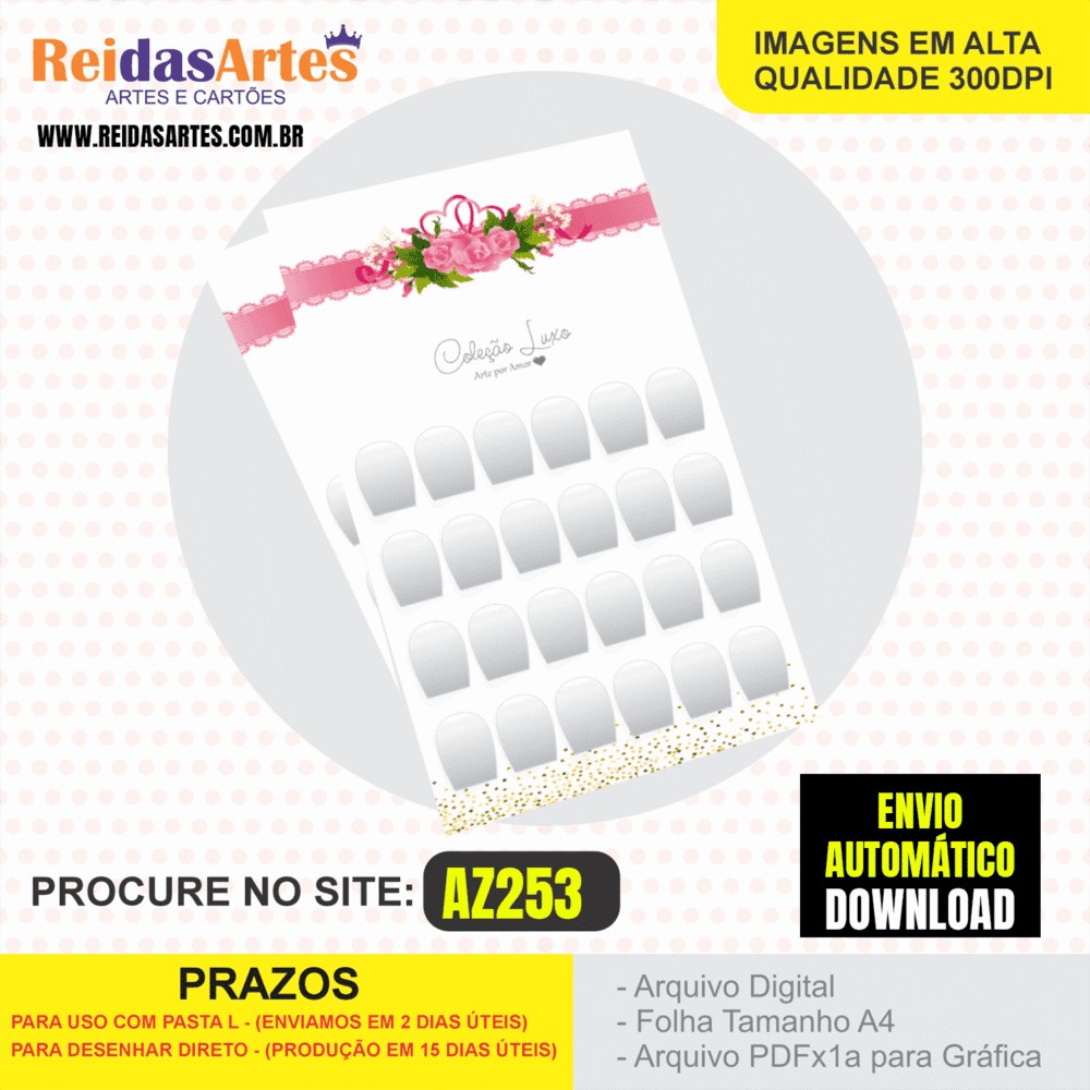 1 Arte Cartelao 12 Pares 9x15cm – AZ253 50