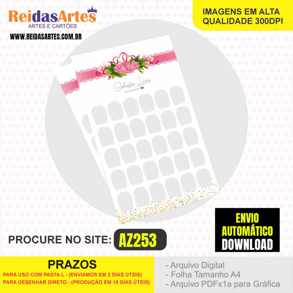 1 Artes Cartelão 15 Pares 9x15cm AZ53 54