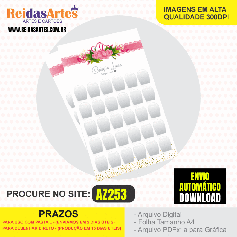 1 Artes Cartelão 15 Pares 9x15cm AZ53 55