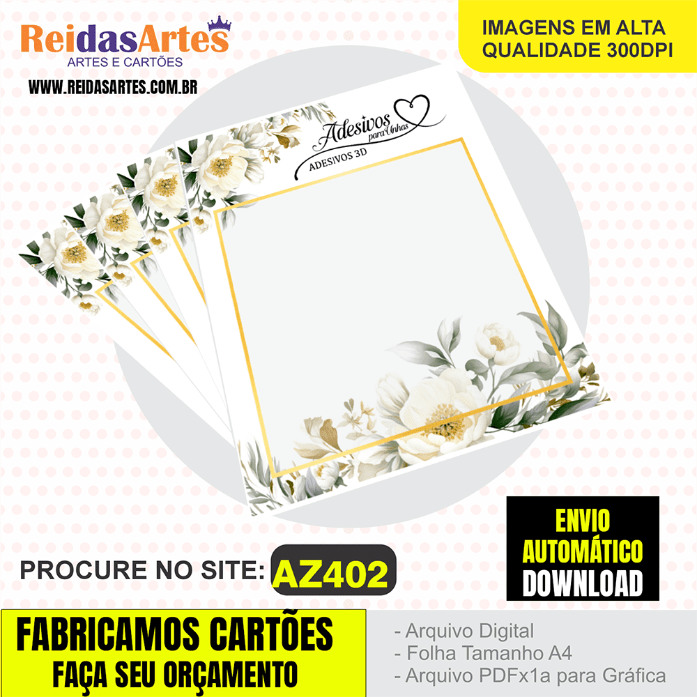 Kit 10 Artes Mini Cartelao 15 Pares 3D 9x10cm – AZ402