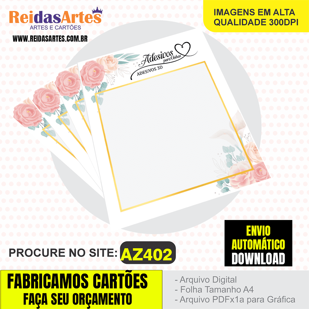 Arte Mini Cartelao 15 Pares 3D 9x10cm – AZ402 7