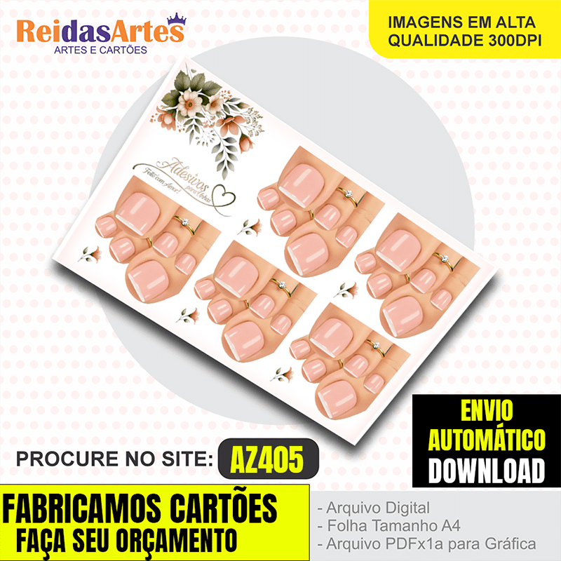 Arte em PDF – Cartelão 5 Pares Pé 9x15cm AZ405 17