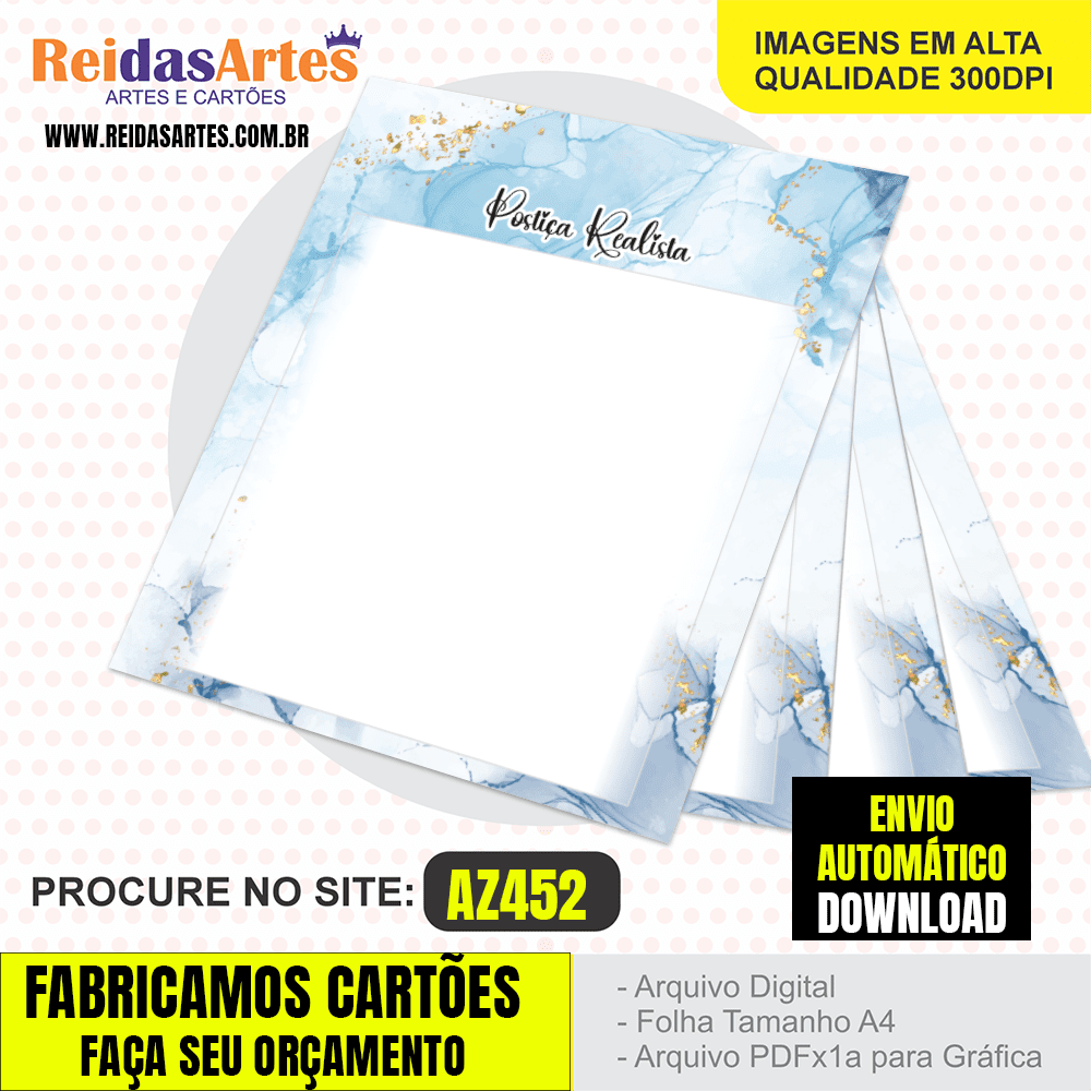 Kit 10 Artes - POSTIÇA REALISTA 9X10CM AZ452
