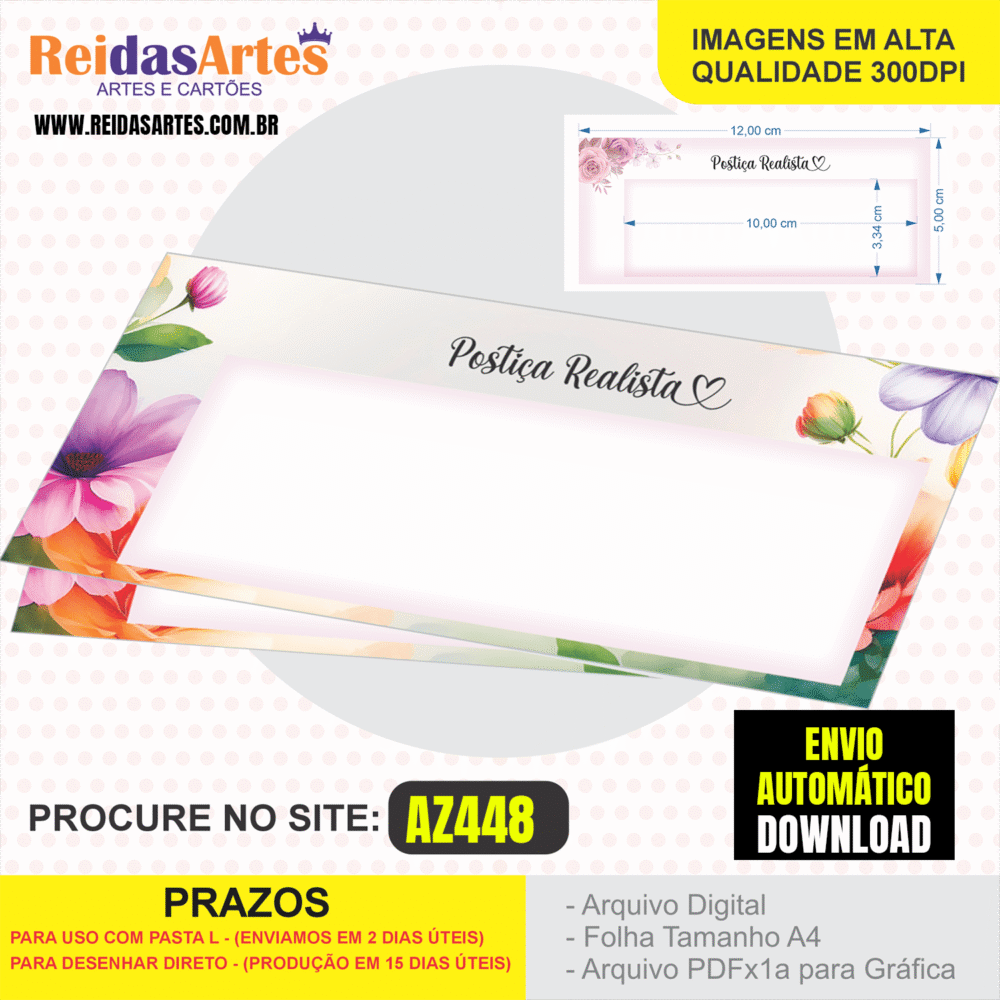 1 Arte - POSTIÇA REALISTA 12X5CM AZ448 4
