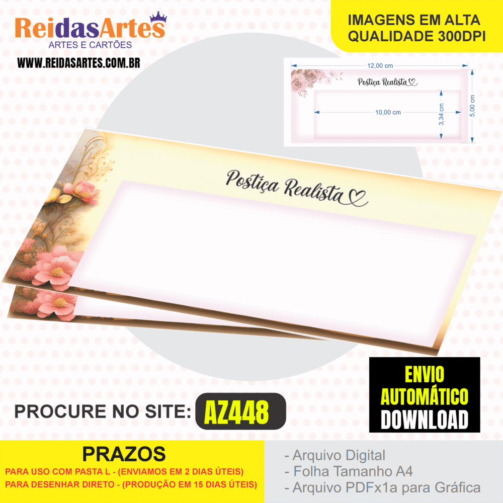 1 Arte - POSTIÇA REALISTA 12X5CM AZ448 8