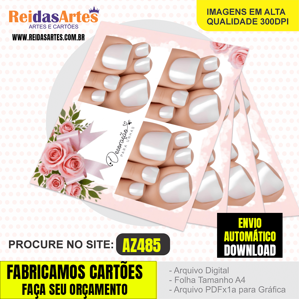 Arte em PDF – Mini 3 Pares Pé 9x10cm AZ485 11