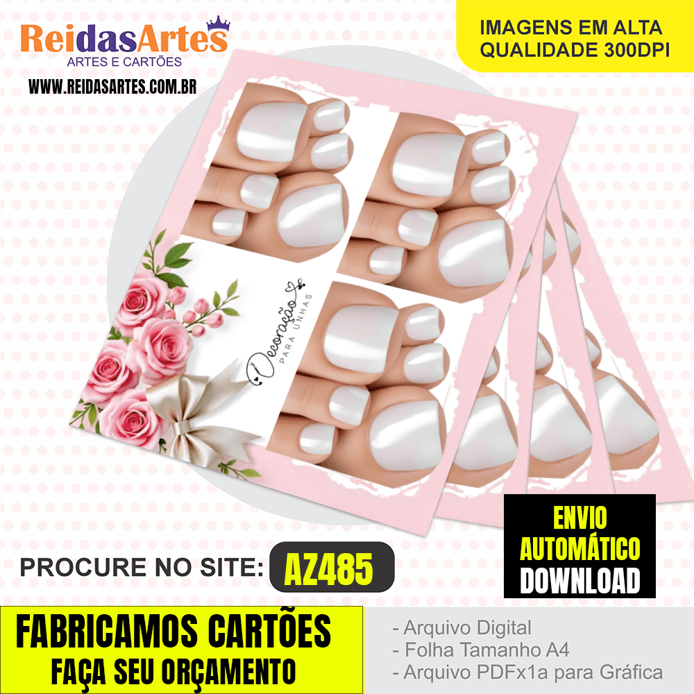 Arte em PDF – Mini 3 Pares Pé 9x10cm AZ485 2