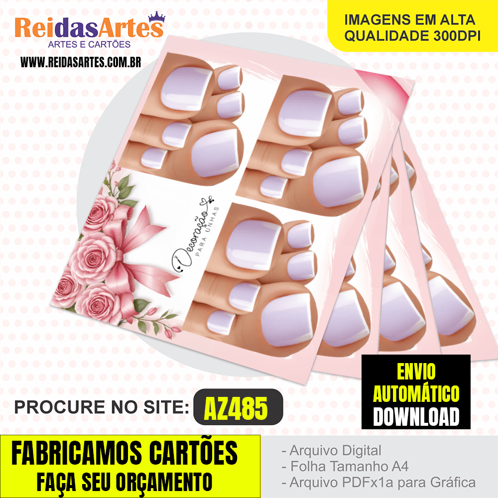 Arte em PDF – Mini 3 Pares Pé 9x10cm AZ485 9