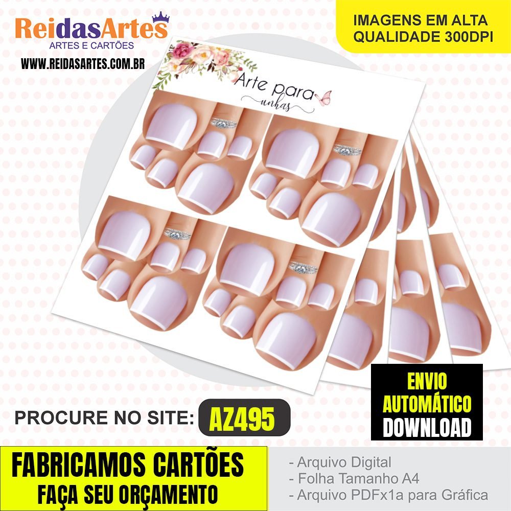 1 Arte Mini 4 Pares pé 9X10cm - AZ495 4
