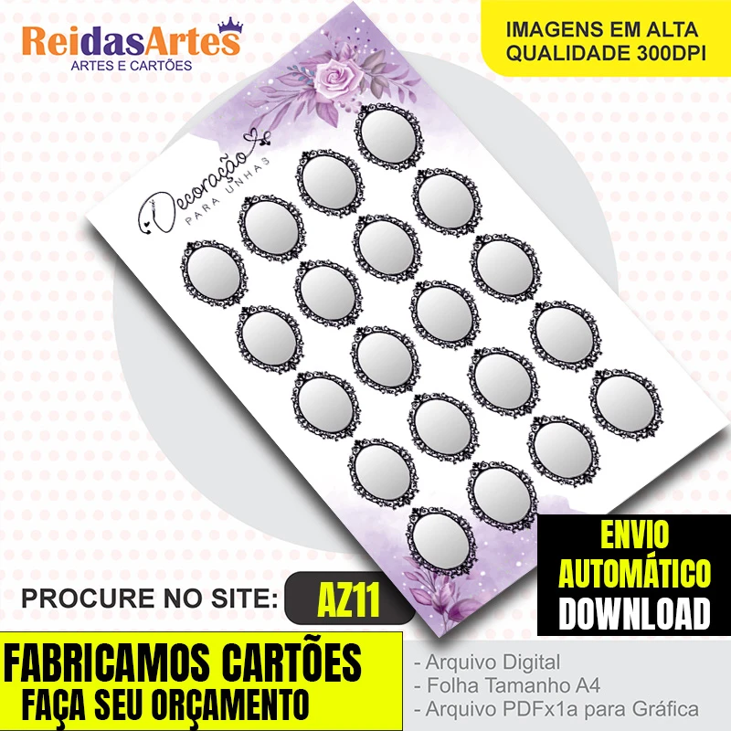 Arte em PDF Cartelão 15 Pares 9x15cm - AZ11 13