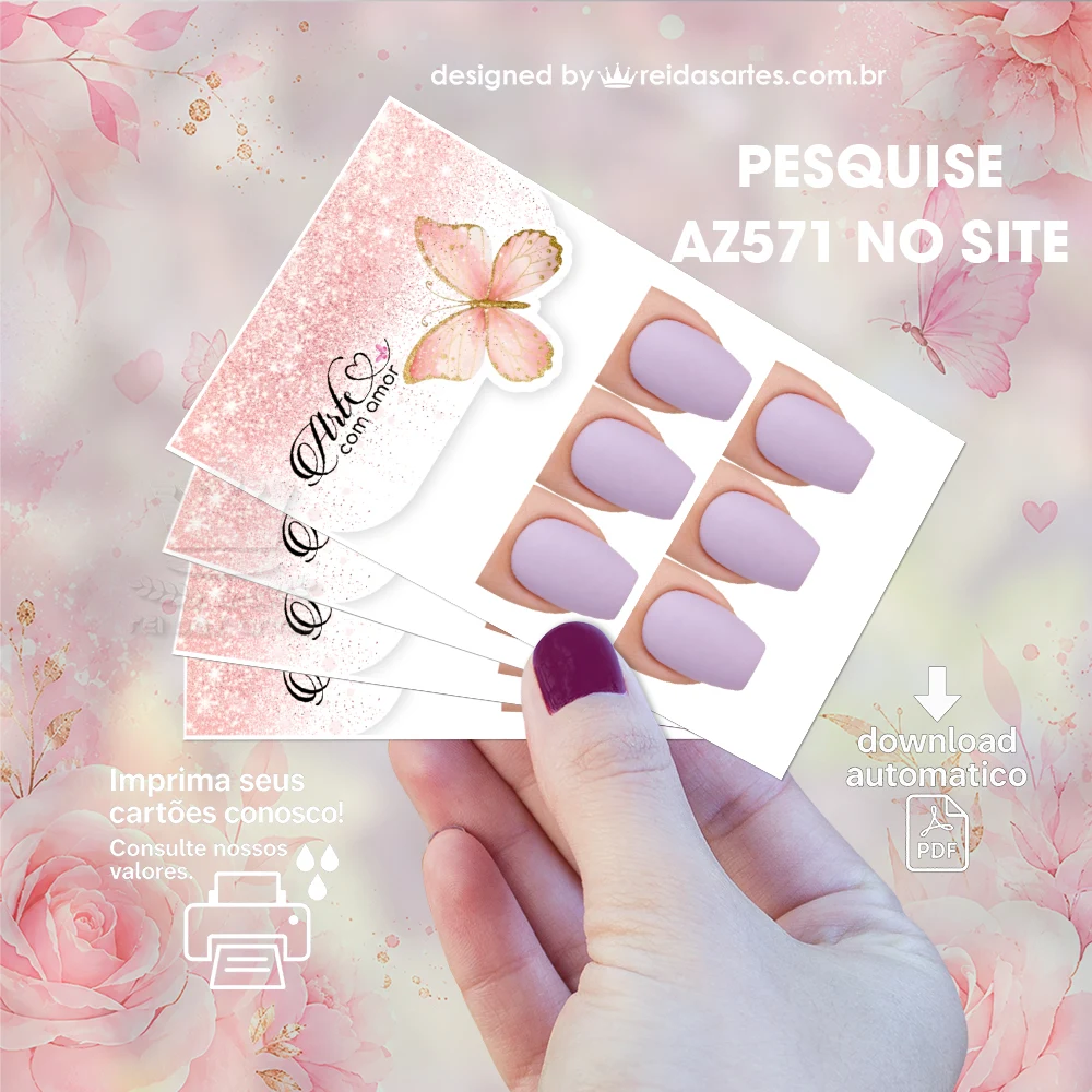 Arte em PDF 3 Pares 9x5cm - AZ571 4